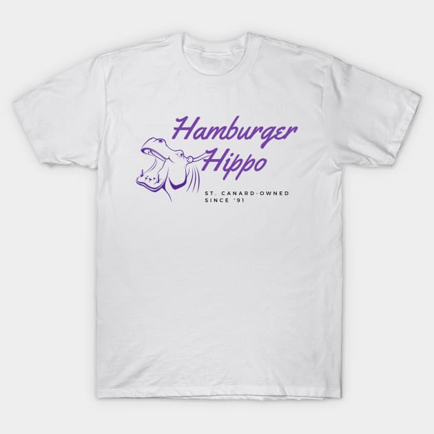 Hamburger Hippo T-Shirt by Amores Patos 